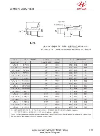 اتصالات SAE 3000 Flange Adapter JIC